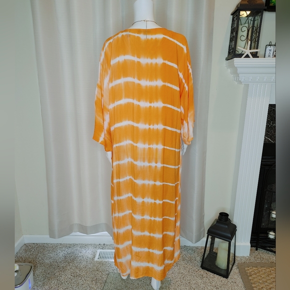 MISSGUIDED TIE DYE KIMONO, TANGERINE/MULTI 10 - Picture 7 of 11